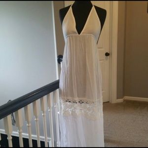 beautify white dress / cover up